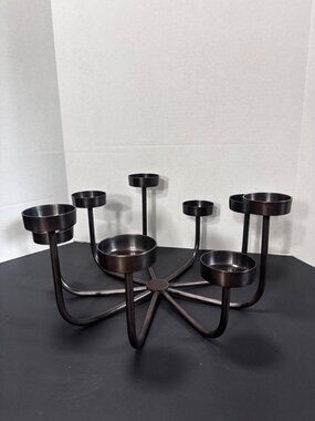 Pottery Barn Black Bronze 9Arm Candle Holder Centerpiece Country Farmhouse Decor